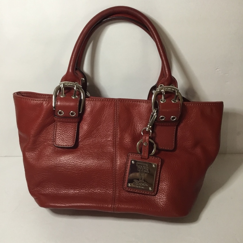 Tignanello Women’s Red Soft Leather Shoulder Hobo Bag Purse Handbag
